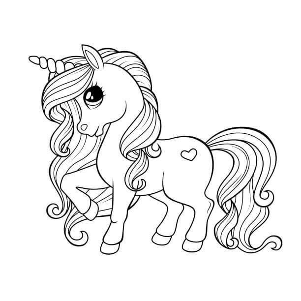 Dibujo de Princesa y Su Caballo para Colorear