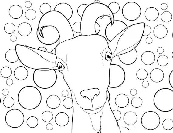 Dibujo de Cabeza de Cabra para Colorear