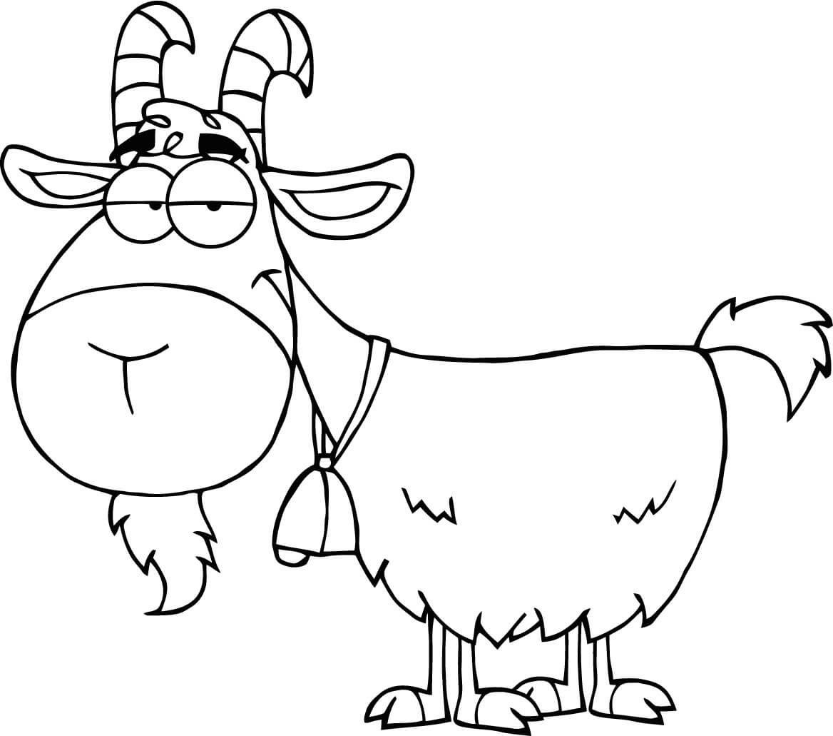 Dibujo de Cabra Divertida para Colorear