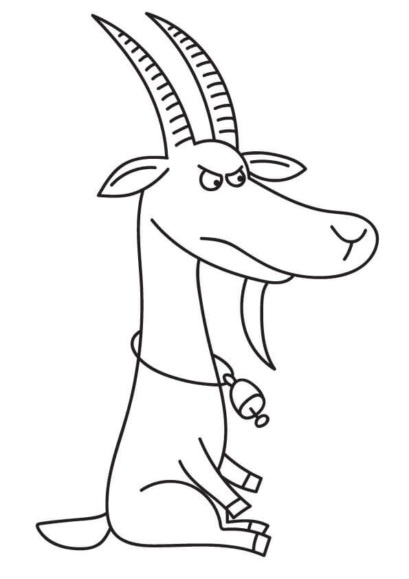 Dibujo de Cabra Enojada para Colorear