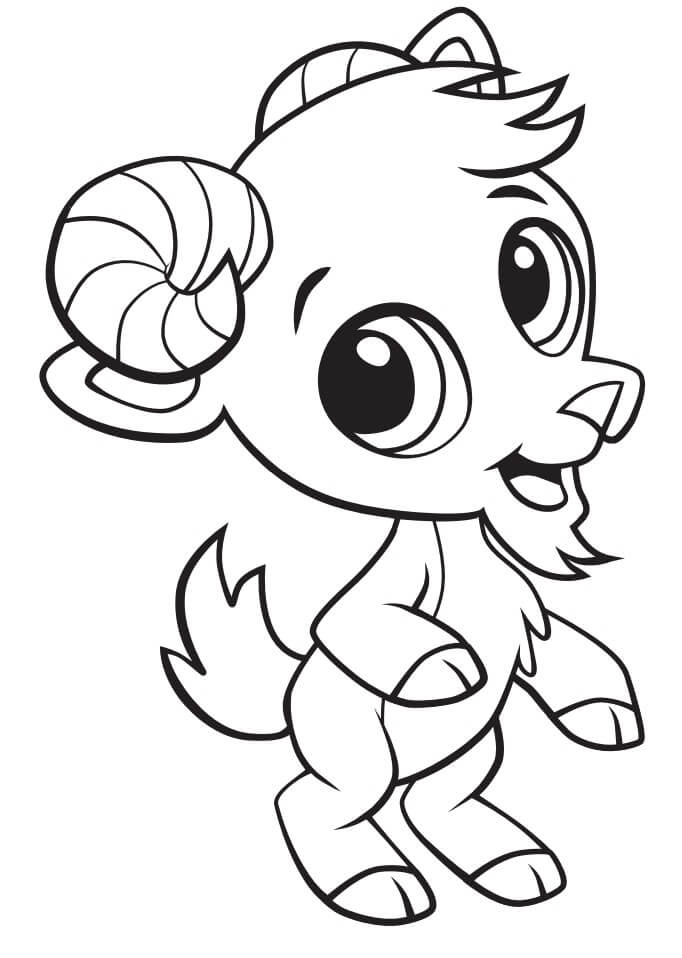 Dibujo de Cabra Linda del Beb para Colorear