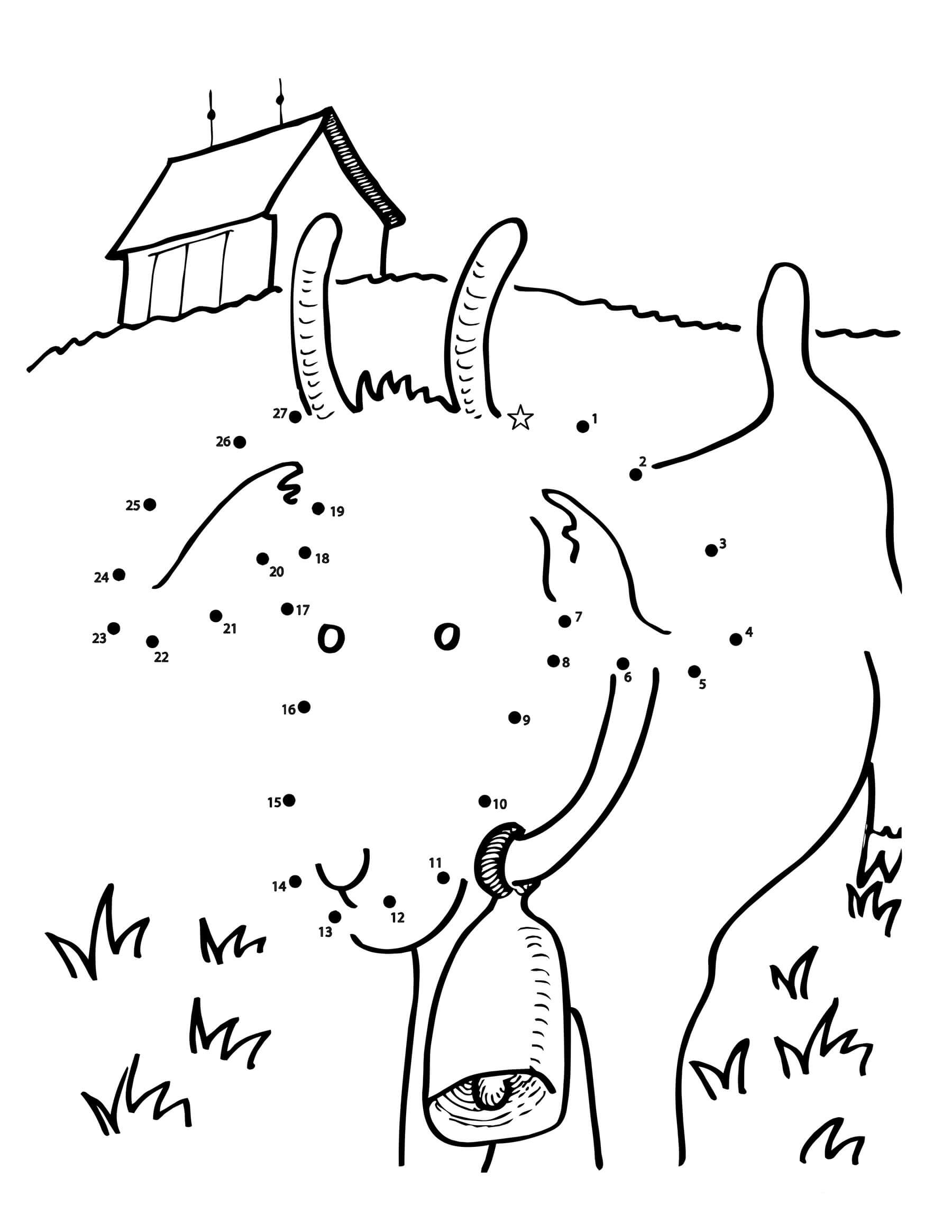 Dibujo de Punto de Cabra a Puntos para Colorear