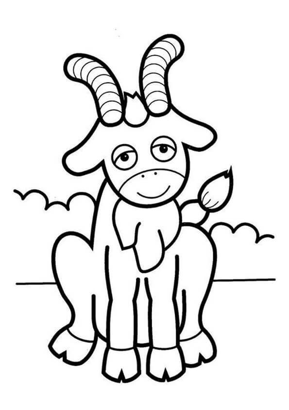Dibujo de Smiling Goat para Colorear