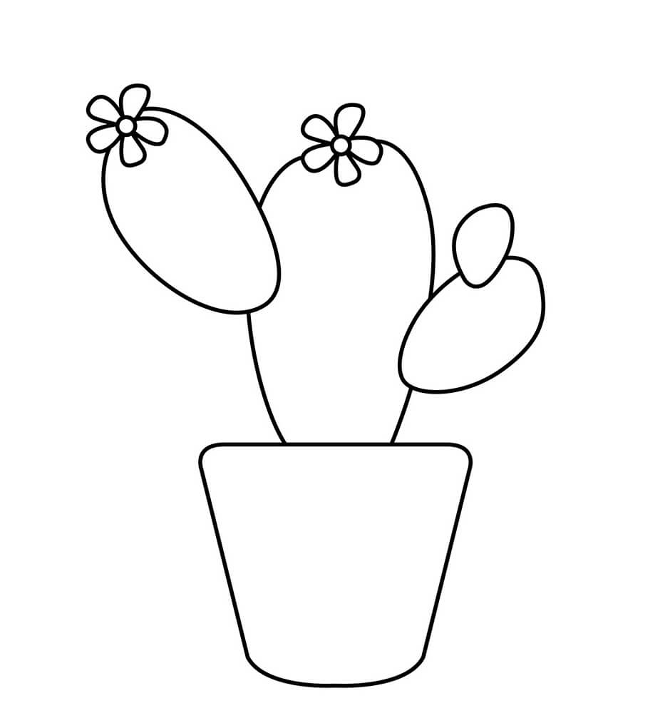 Dibujo de Cactus fácil para Colorear