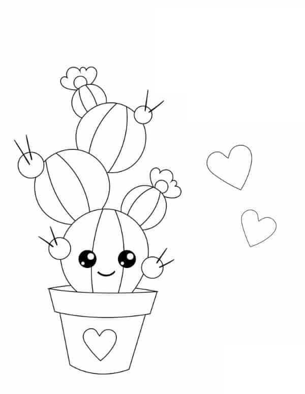 Dibujo de Lindo Cacto para Colorear