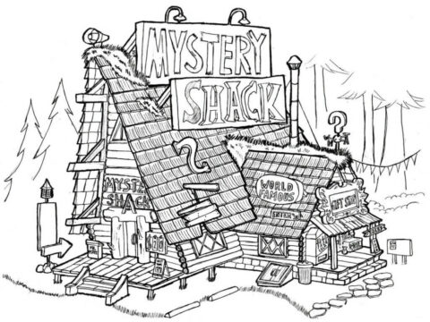 Dibujo de Casa de Gravity Falls para Colorear