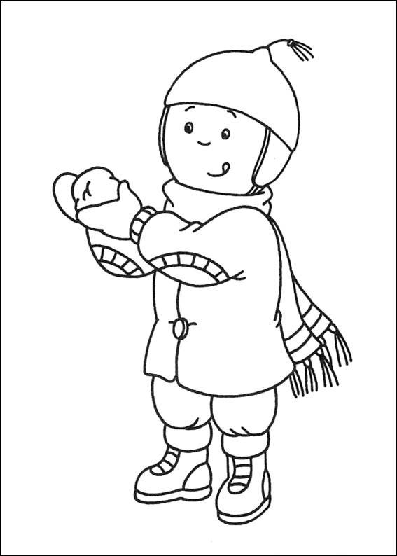 Dibujo de Caillou en el Invierno para Colorear