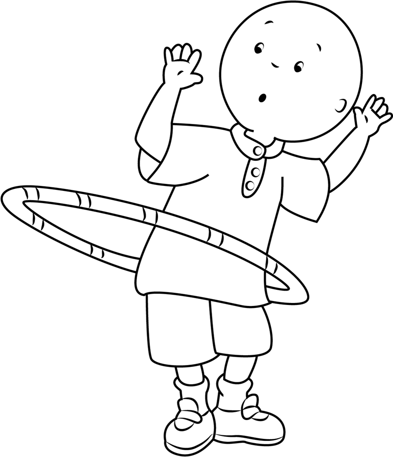 Dibujo de Caillou Hula Hoop para Colorear