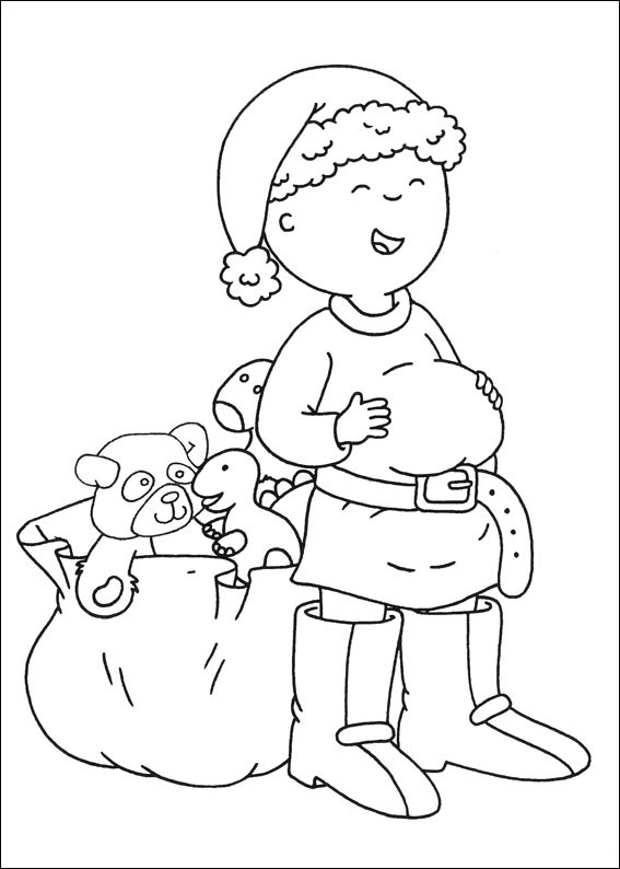Dibujo de Caillou Papa Noel para Colorear