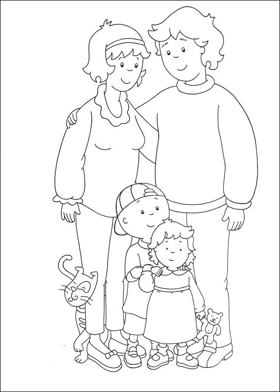 Dibujo de Familia Caillou para Colorear