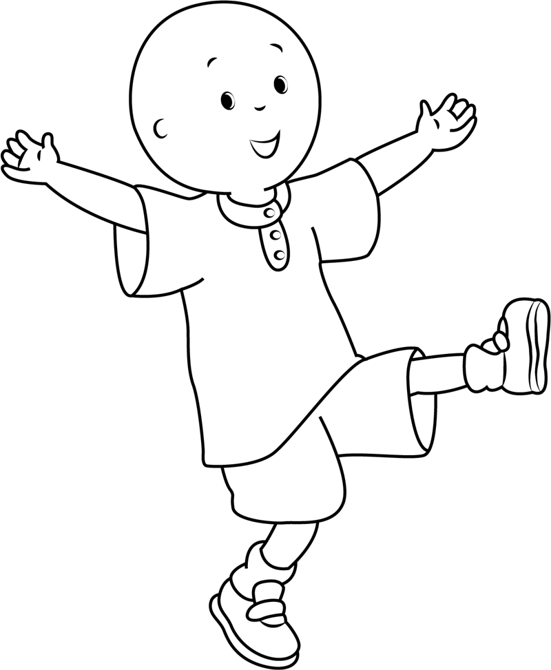 Dibujo de Feliz Caillou para Colorear