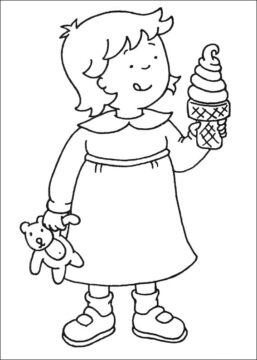 Dibujo de Rosie Comiendo Helado para Colorear