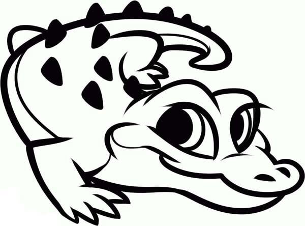 Dibujo de Beb Cocodrilo Sonriendo para Colorear