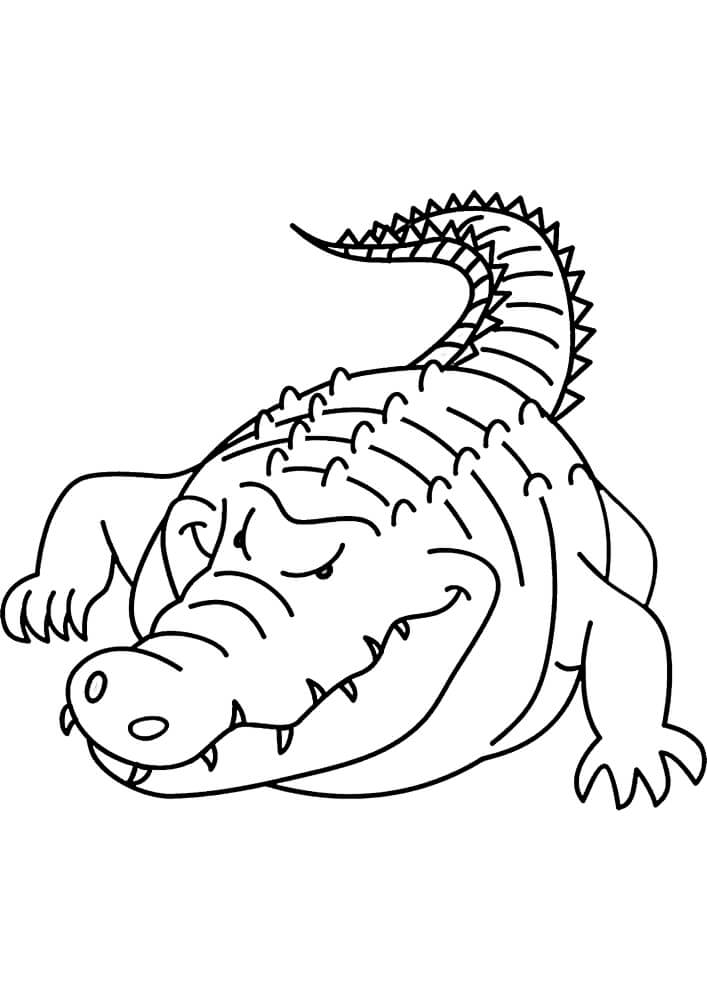 Dibujo de Cocodrilo Caminando para Colorear