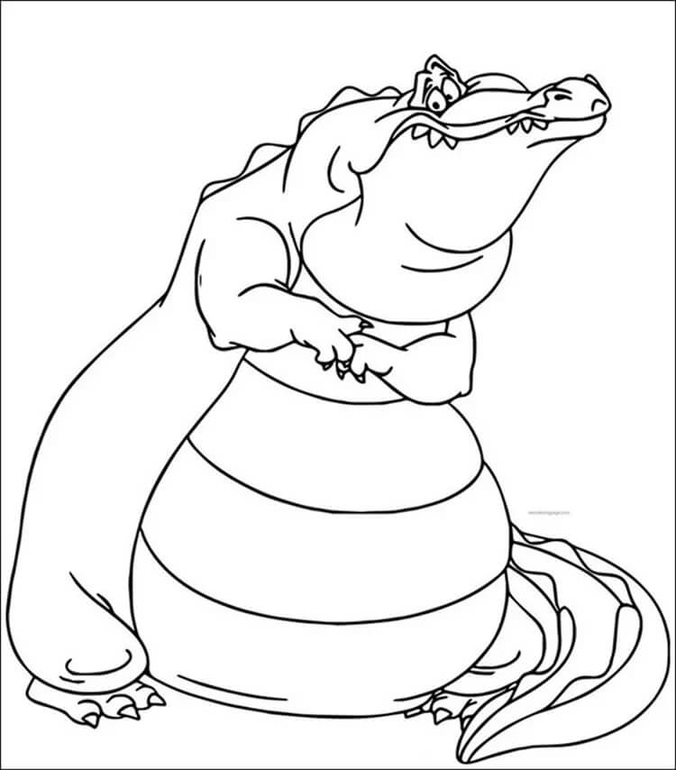 Dibujo de Cocodrilo Gordo para Colorear