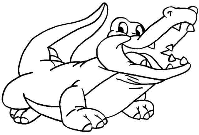 Dibujo de Cocodrilo Lindo para Colorear