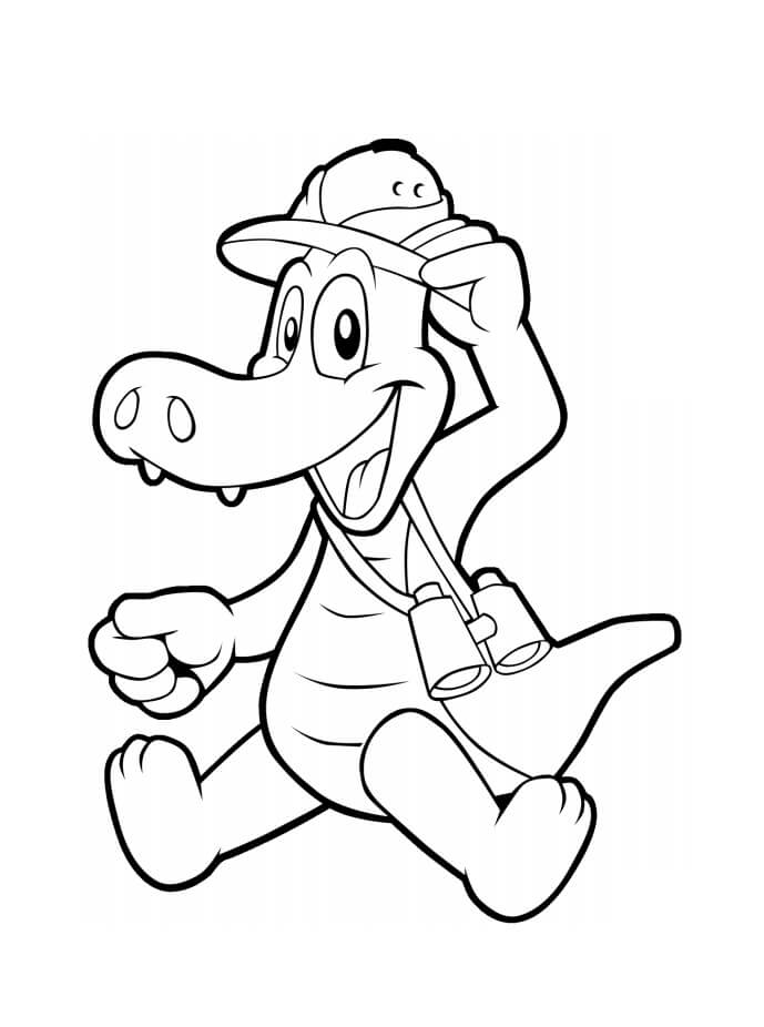 Dibujo de Diversin de Cocodrilo para Colorear