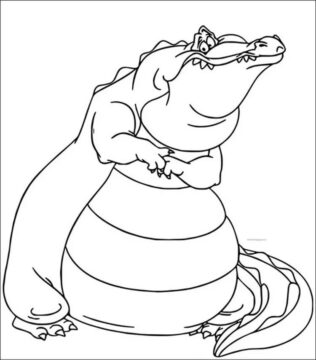 Dibujo de Dos Cocodrilos Gordos para Colorear