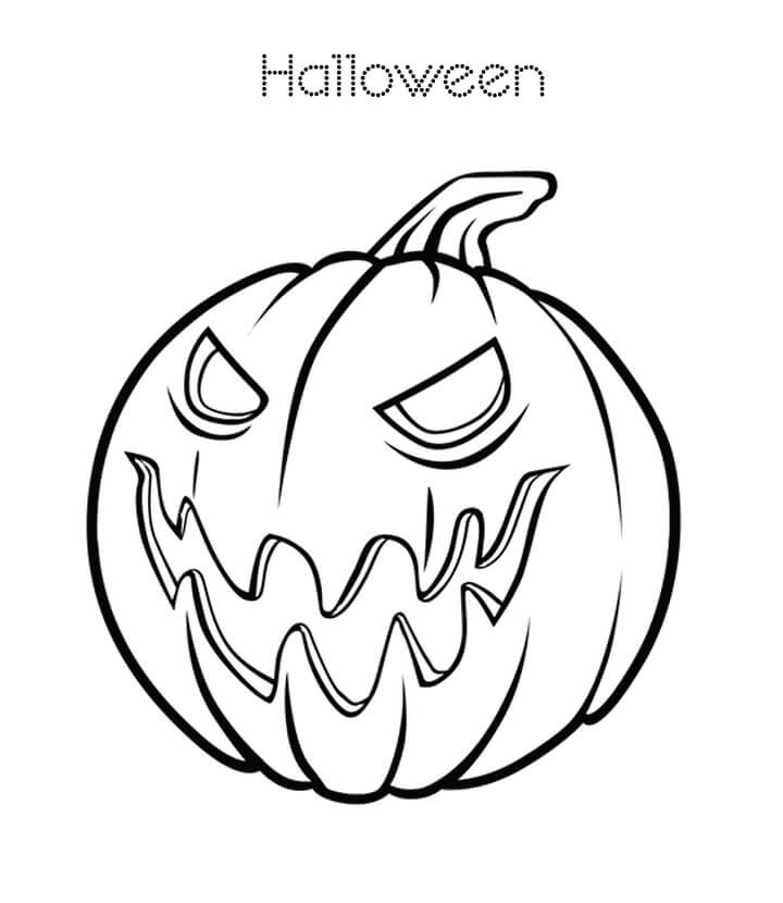 Dibujo de Calabaza Aterradora básica para Colorear