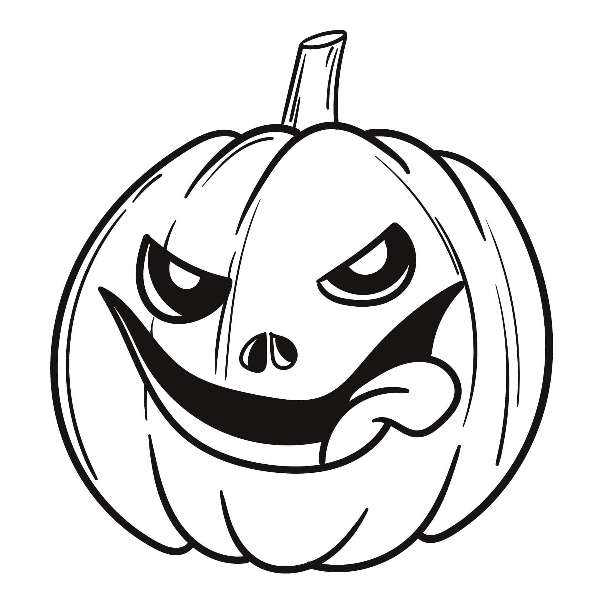 Dibujo de Calabaza de Dibujos Animados para Colorear