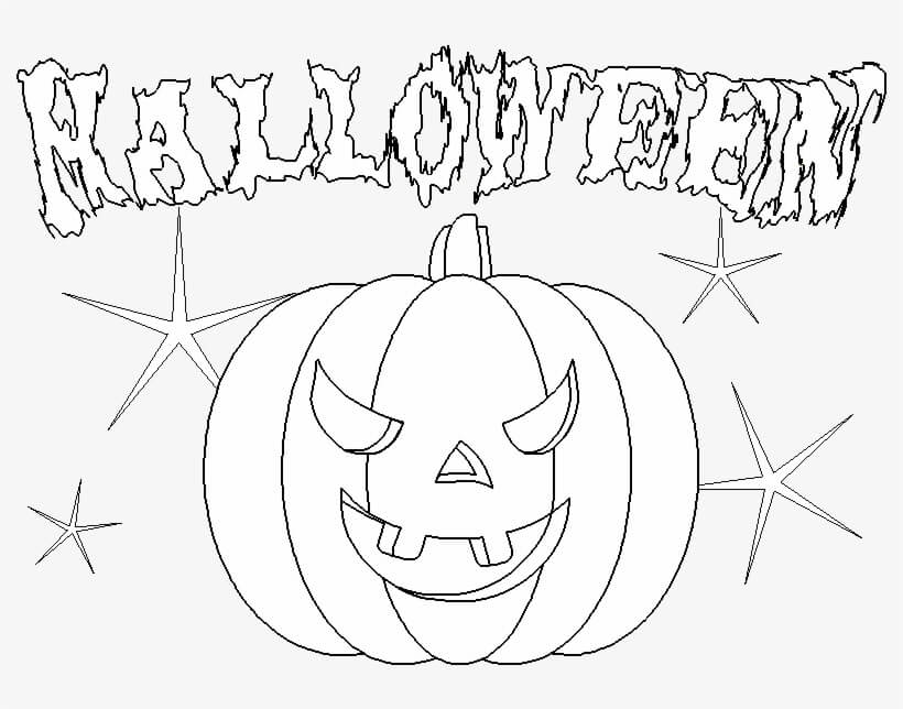 Dibujo de Calabaza de Miedo para Colorear