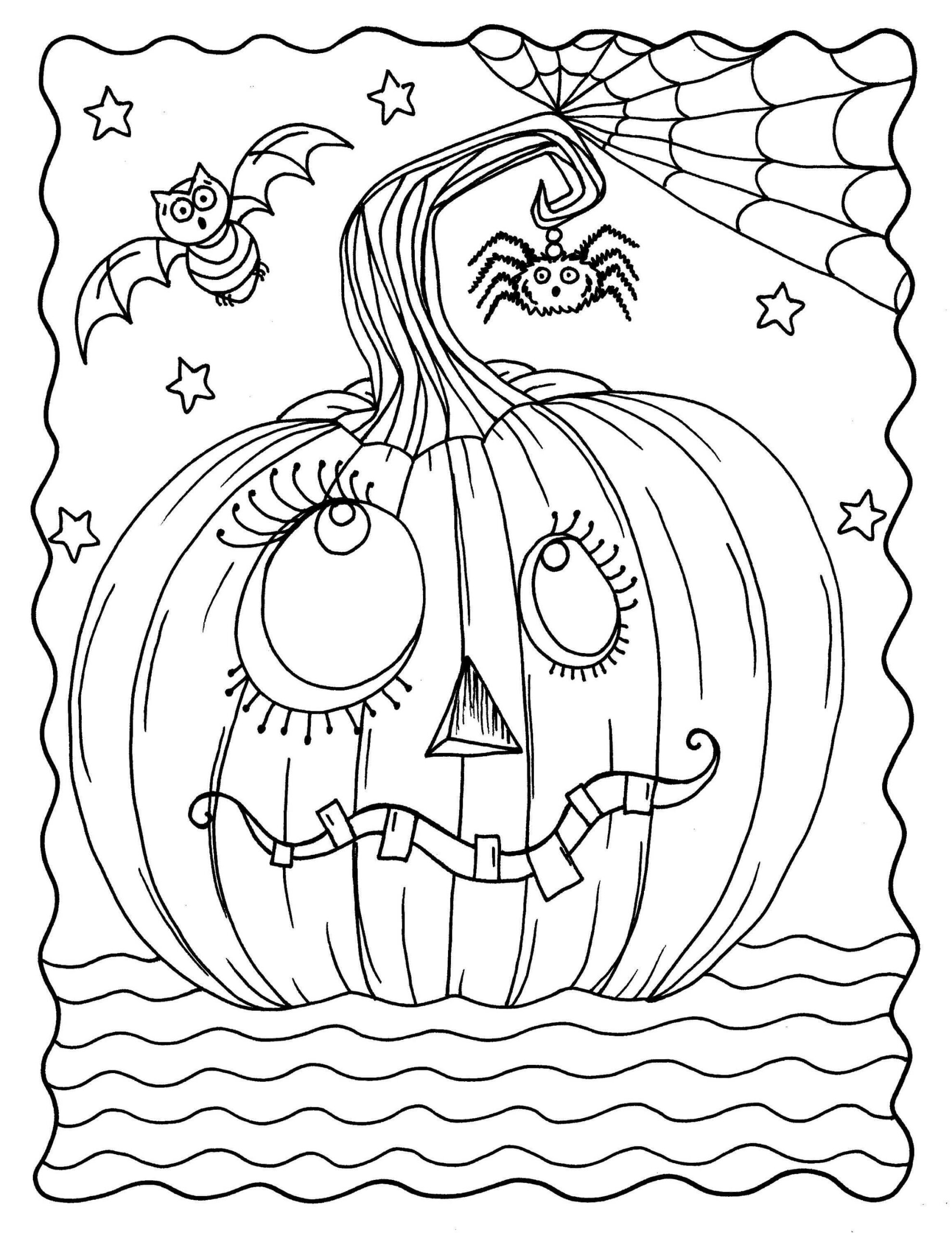 Dibujo de Calabaza Divertida para Colorear