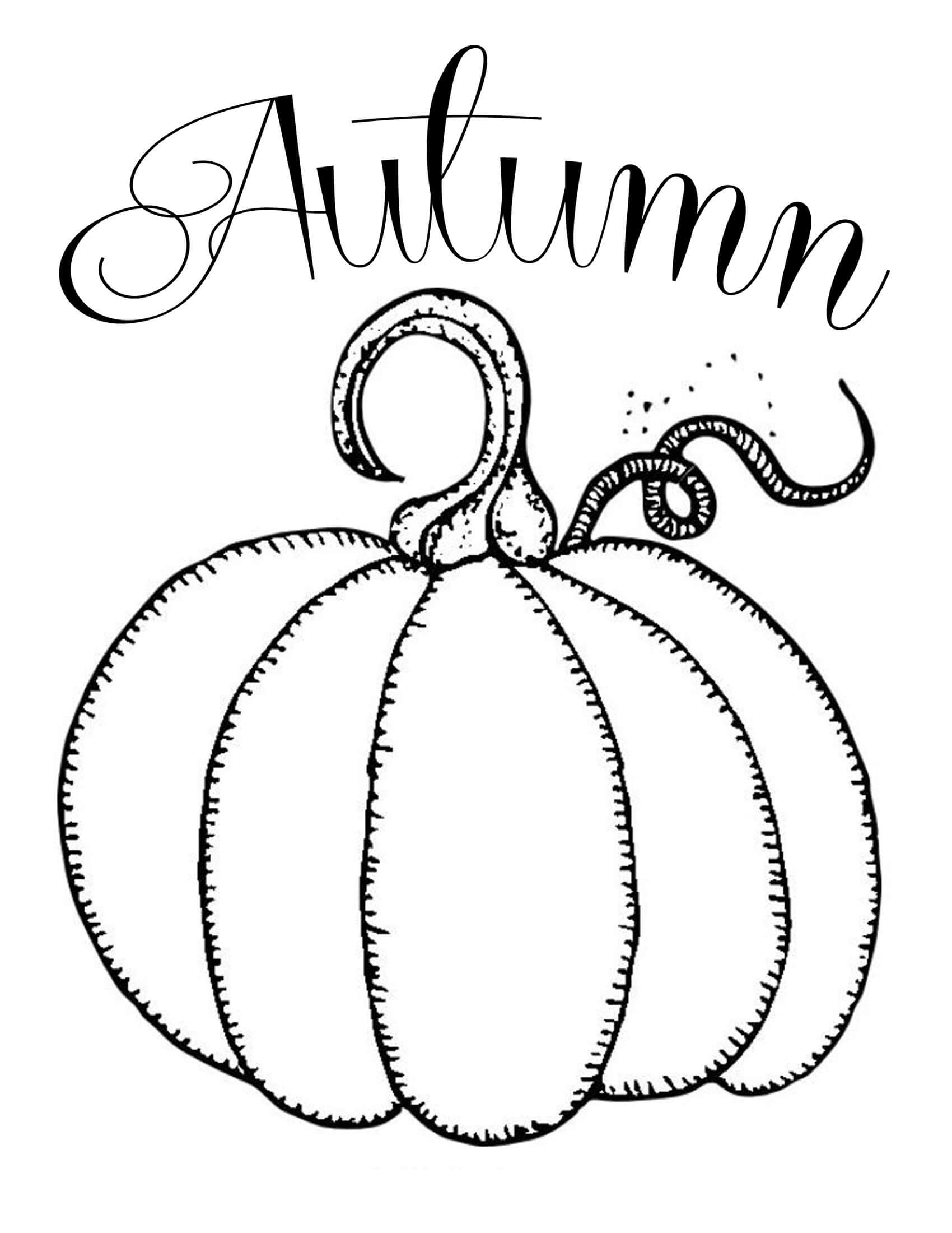 Dibujo de Calabaza en otoño para Colorear