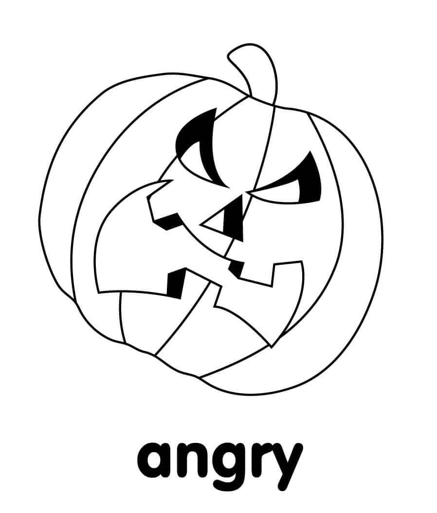 Dibujo de Calabaza Enfadada para Colorear