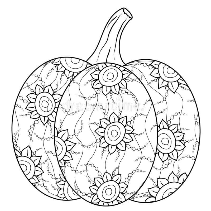 Dibujo de Calabaza Mandala para Colorear