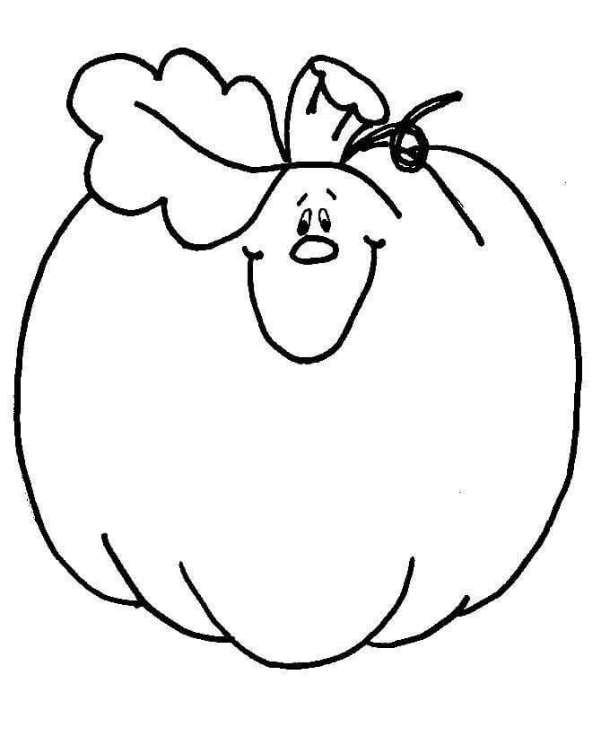Dibujo de Calabaza Sonriente para Colorear