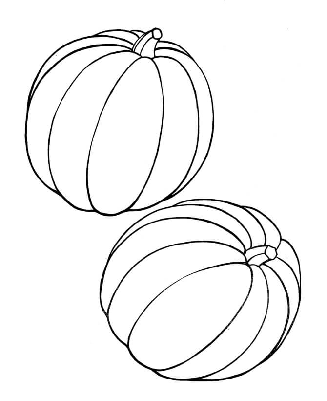 Dibujo de Dos Calabazas para Colorear