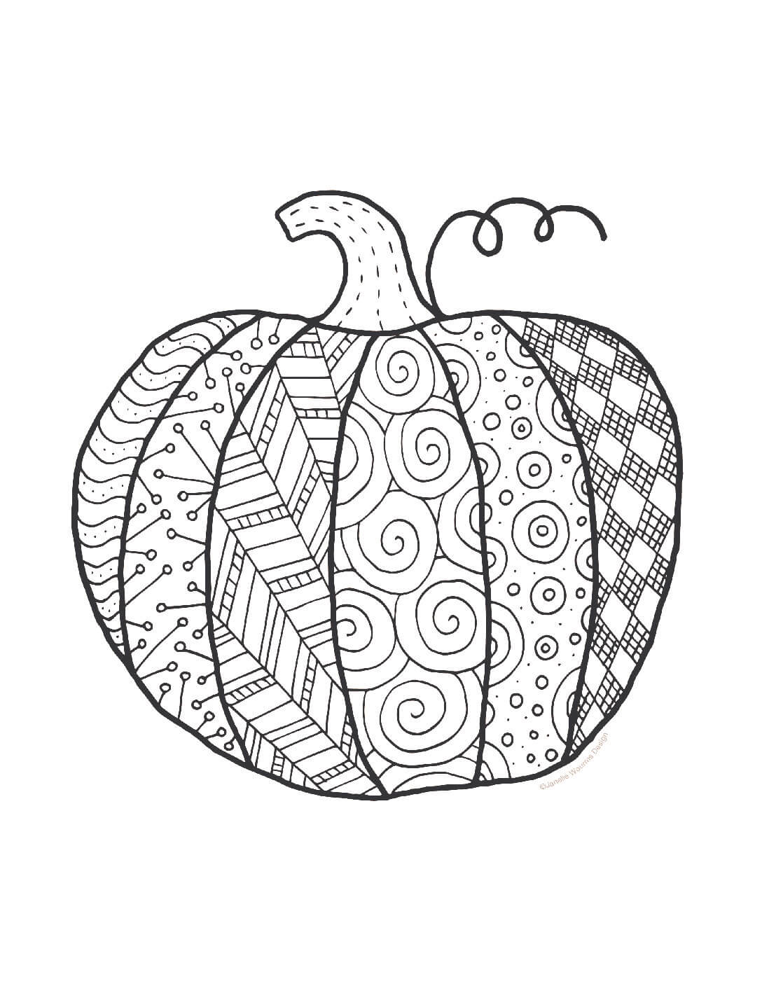 Dibujo de La Calabaza Es para Adultos para Colorear