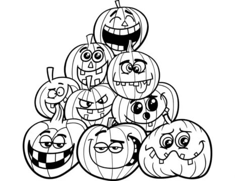 Dibujo de Las Calabazas de Dibujos Animados para Colorear