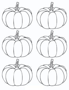 Dibujo de Seis Calabazas para Colorear