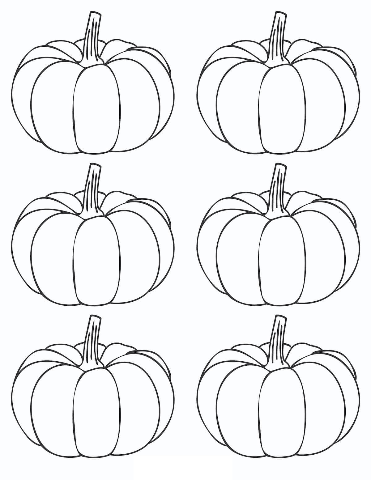 Dibujo de Seis Calabazas para Colorear