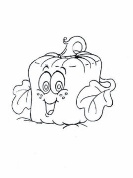 Dibujo de Spookley la Calabaza Cuadrada para Colorear