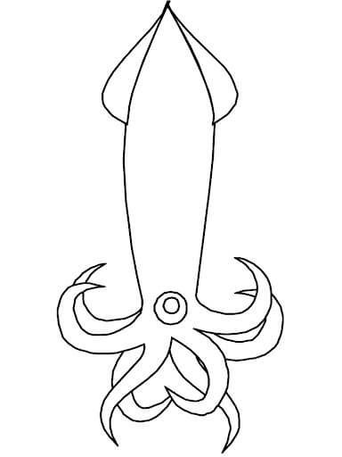 Dibujo de Adorable Calamar para Colorear