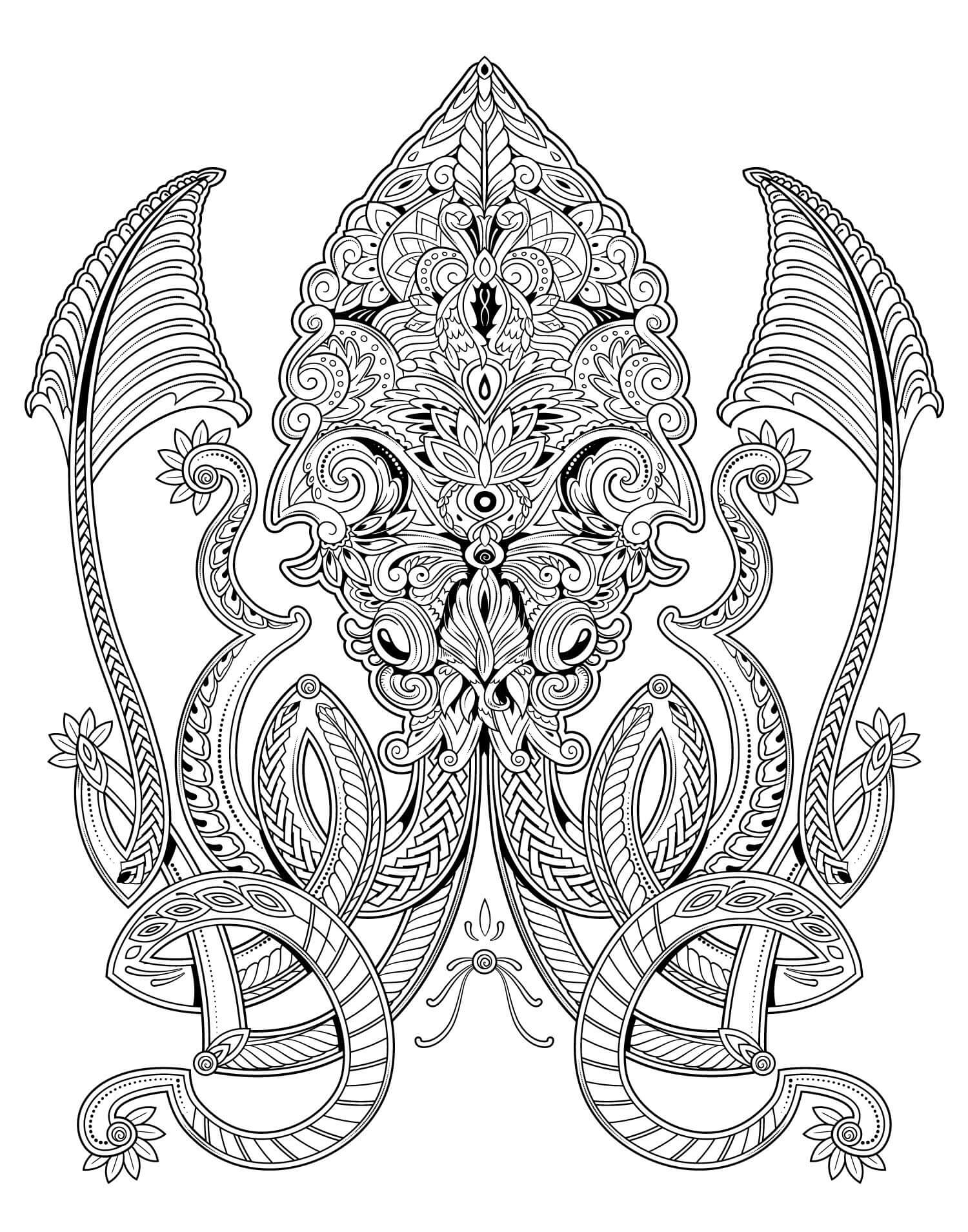 Dibujo de Calamar Adulto para Colorear