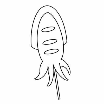 Dibujo de Calamar Fcil para Colorear