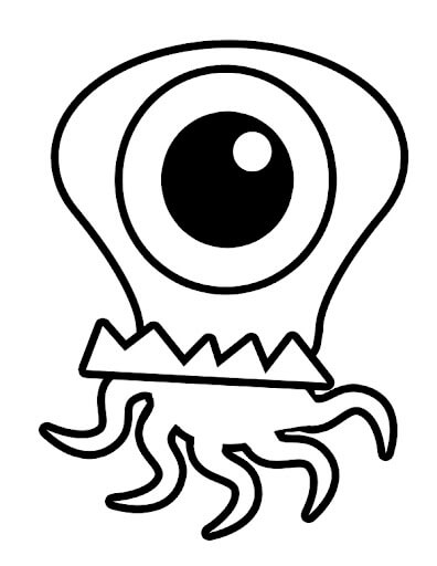 Dibujo de Calamar Monstruo para Colorear