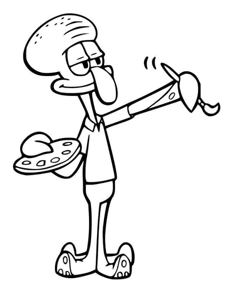Dibujo de Tentculos de Calamardo para Colorear