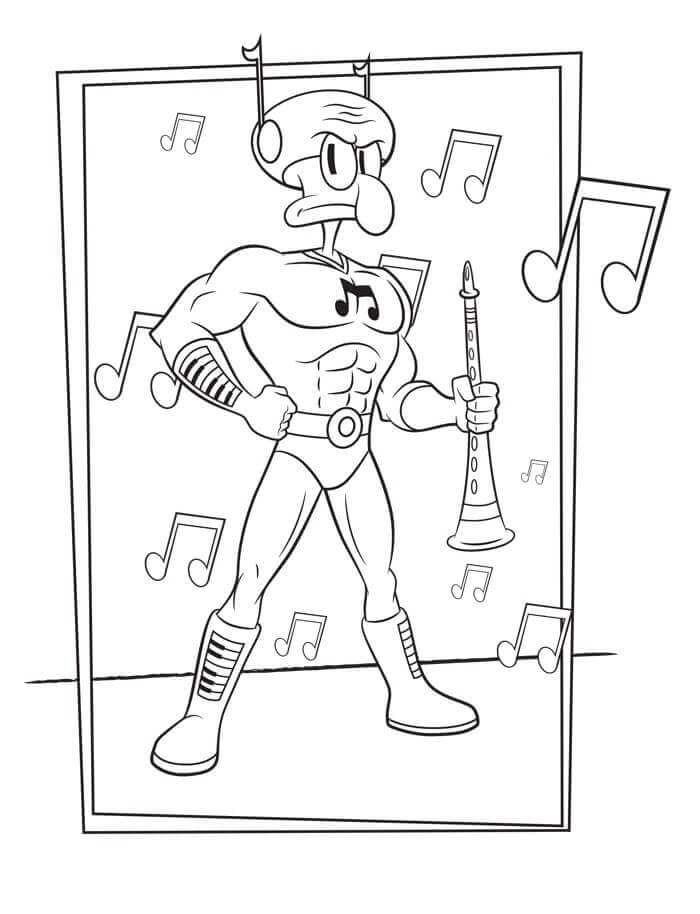 Dibujo de Fuertes Tentculos de Calamardo para Colorear