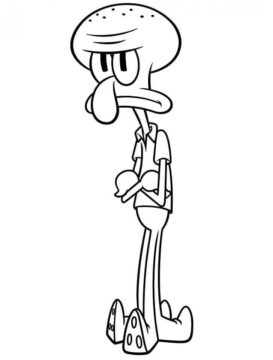 Dibujo de Lectura de Tentculos de Calamardo Cansado para Colorear