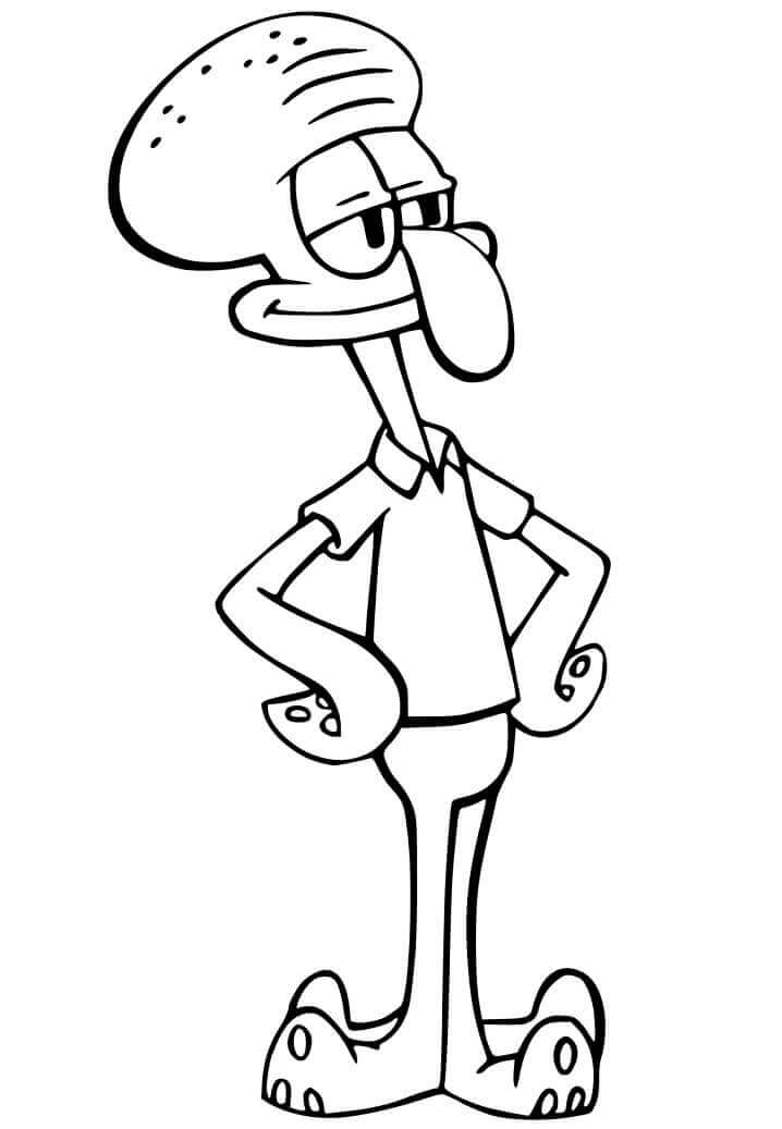 Dibujo de Tentculos de Calamardo Piensa para Colorear