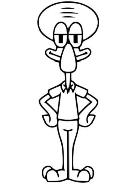 Dibujo de Tentculos de Calamardo Sonriente para Colorear