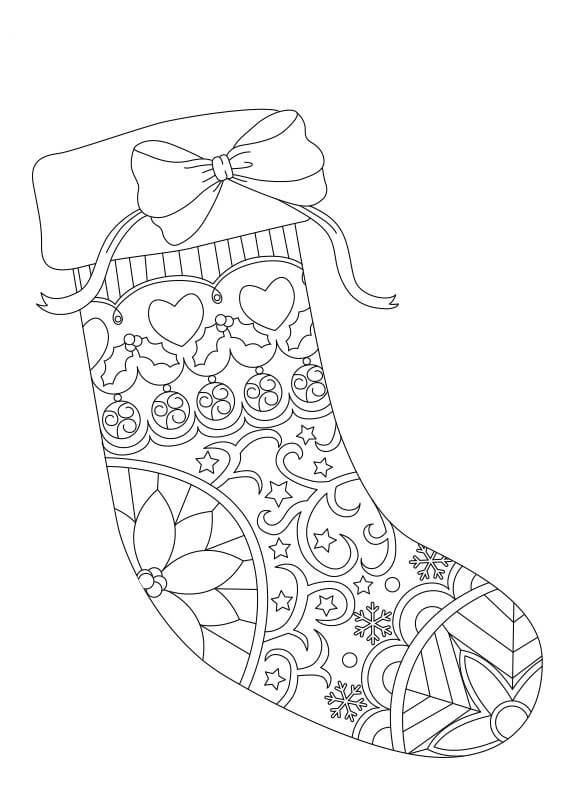 Dibujo de Bastante Calcetn para Colorear