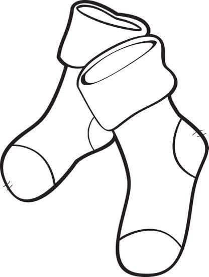 Dibujo de Bonitos Calcetines para Colorear