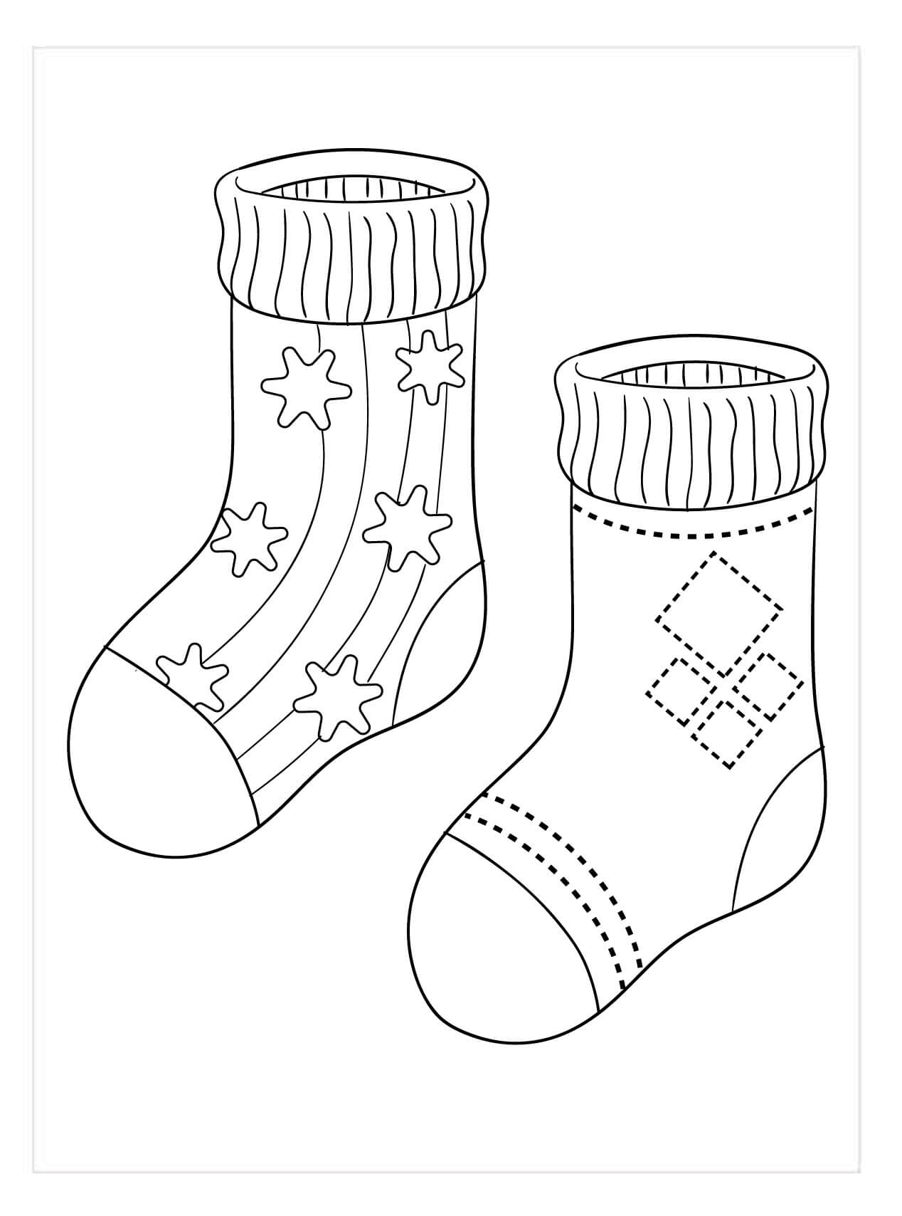Dibujo de Calcetines Lindos para Colorear