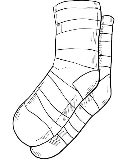 Dibujo de Calcetines de Dibujo a Mano para Colorear