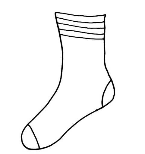Dibujo de Calcetn Fcil para Colorear